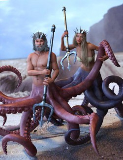 God Of The Sea Tentacles Props and Poses for Genesis 8