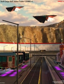 AtoZ SciFi Cargo Skiff Trailer AddOn 1 ZOWIE v1