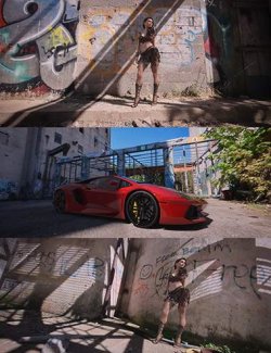 3-in-1 Bundle Low Cam HDRIs Industrial Graffiti
