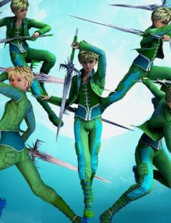 Fantasy Anime Dual Swords Poses for G8M