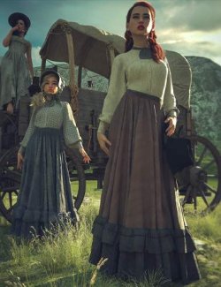 Frontier Grace Outfit and Props for Genesis 9