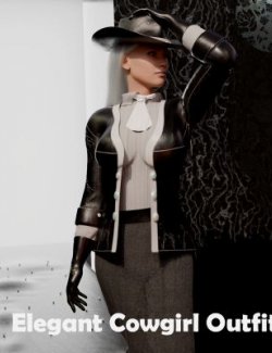 Elegant Cowgirl Outfit for Genesis 9 Female