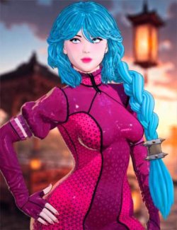 dForce HM Ember Braid Toon Hair for Genesis 9