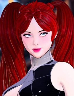 dForce HM Starlit Twin Toon Hair for Genesis 9
