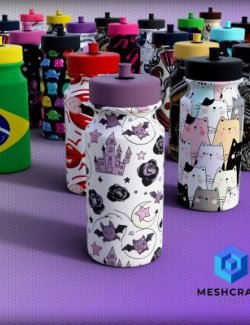 Sports Water Bottle (with 90 Texture Options)