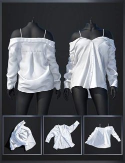 dForce SU Off Shoulder Shirt for Genesis 9