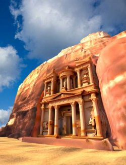 Old World Ruins Petra Rock