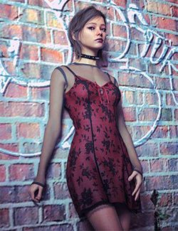 dForce X-Bit Mesh Gothic Dress Set for Genesis 9,8 and 8.1