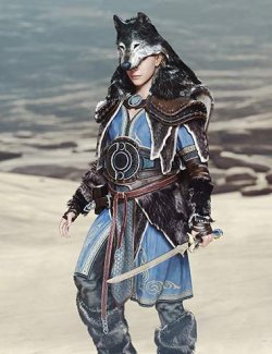 dForce Frost Wolf Armor for Genesis 9