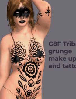 G8F Tribal Grunge Makeup and Tattoos