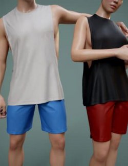 Tank Top and Shorts Outfit for Genesis 9