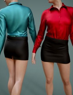 Blouse and Skirt Outfit for Genesis 9