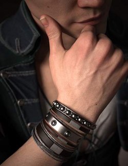 Leather and Steel Bracelet Set for Genesis 9, 8.1, and 8