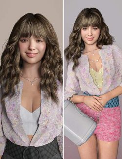 dForce Dynamic Curly Hair and Chic Luxury Set Genesis 9 Feminine