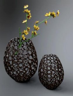 Elegant Vase With Flower Stem AQ3D