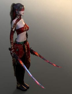 dForce Lala Fire Spirit Suit for Genesis 9