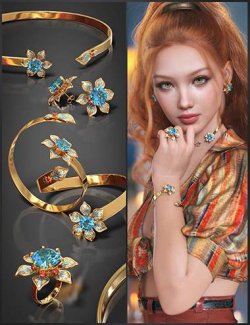 VRV Bloom Jewelry for Genesis 9, 8.1, and 8 Female