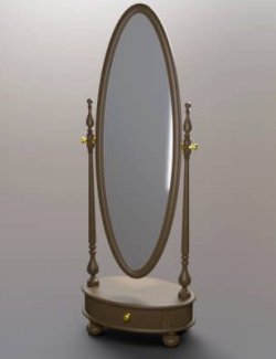 Luxury Wooden Full Length Floor Mirror AQ3D