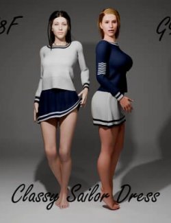 Classy Sailor Outfit for Genesis 8 Female- Genesis 9