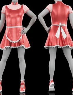 Babydoll Dress and Lolita Boots and Apron with a Bow for G9