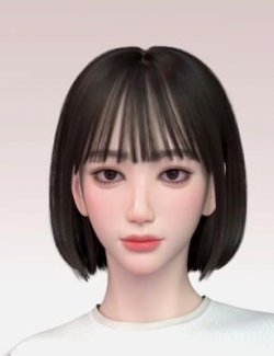ALINA & Sleek Blunt Bang Bob Hair Bundle for Genesis 9