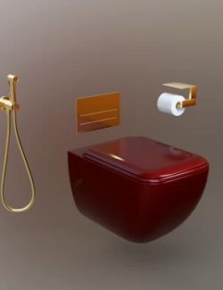 Modern Wall Hung Toilet Set with HandShower Flush Plate AQ3D