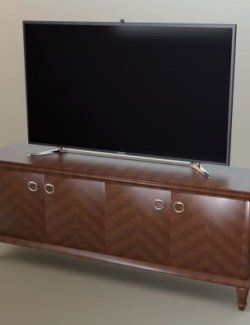 Modern Wooden TV Cabinet With Storage Drawers AQ3D