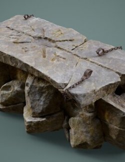 Sacrificial Stone Altar Prop with Poses G8 G9