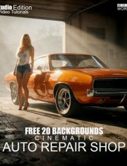 Cinematic Auto Repair Shop- 20 Backgrounds- DAZ Studio