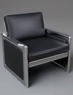 Modern Luxury Leather Lounge Chair 3D Model with Metal Frame