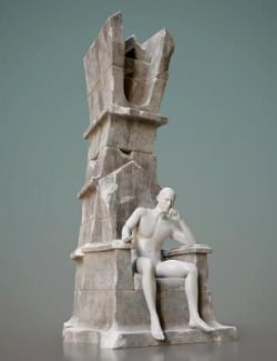 Stone Block Throne Prop With Pose G9