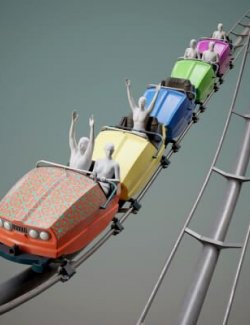 Roller Coaster Scene Prop and Poses G9
