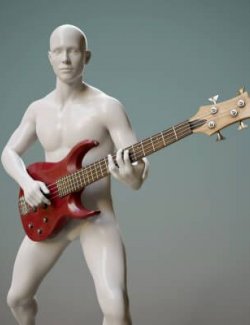 Electric Bass Guitar Prop with Pose G9