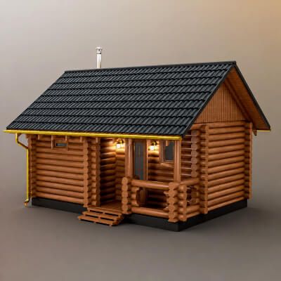 Click here to see preview images for "Rustic Wooden Log Cabin House 3D Model AQ3D" Rustic Wooden Log Cabin House 3D Model AQ3D